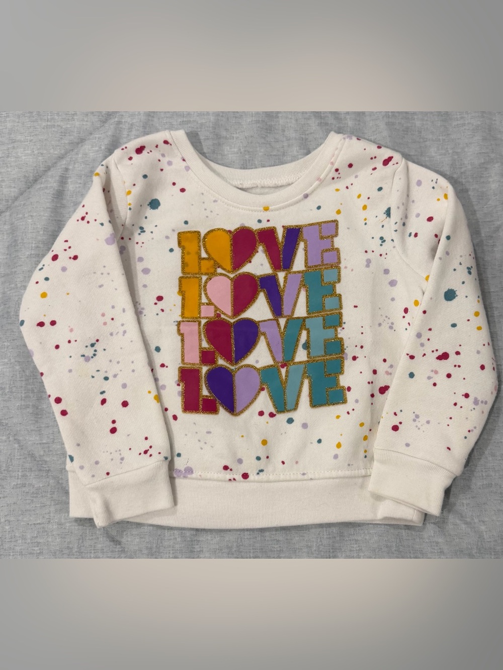 Garanimals Toddler 'Love' Graphic Sweatshirt with Multicolor Hearts